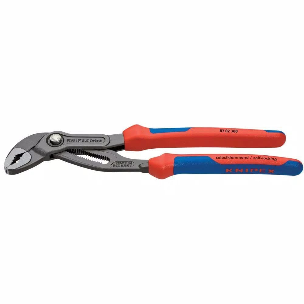 Knipex 12 in. Cobra Pliers, Forged Steel, 61 HRC Hardened Teeth, Multi-Component Comfort Grip