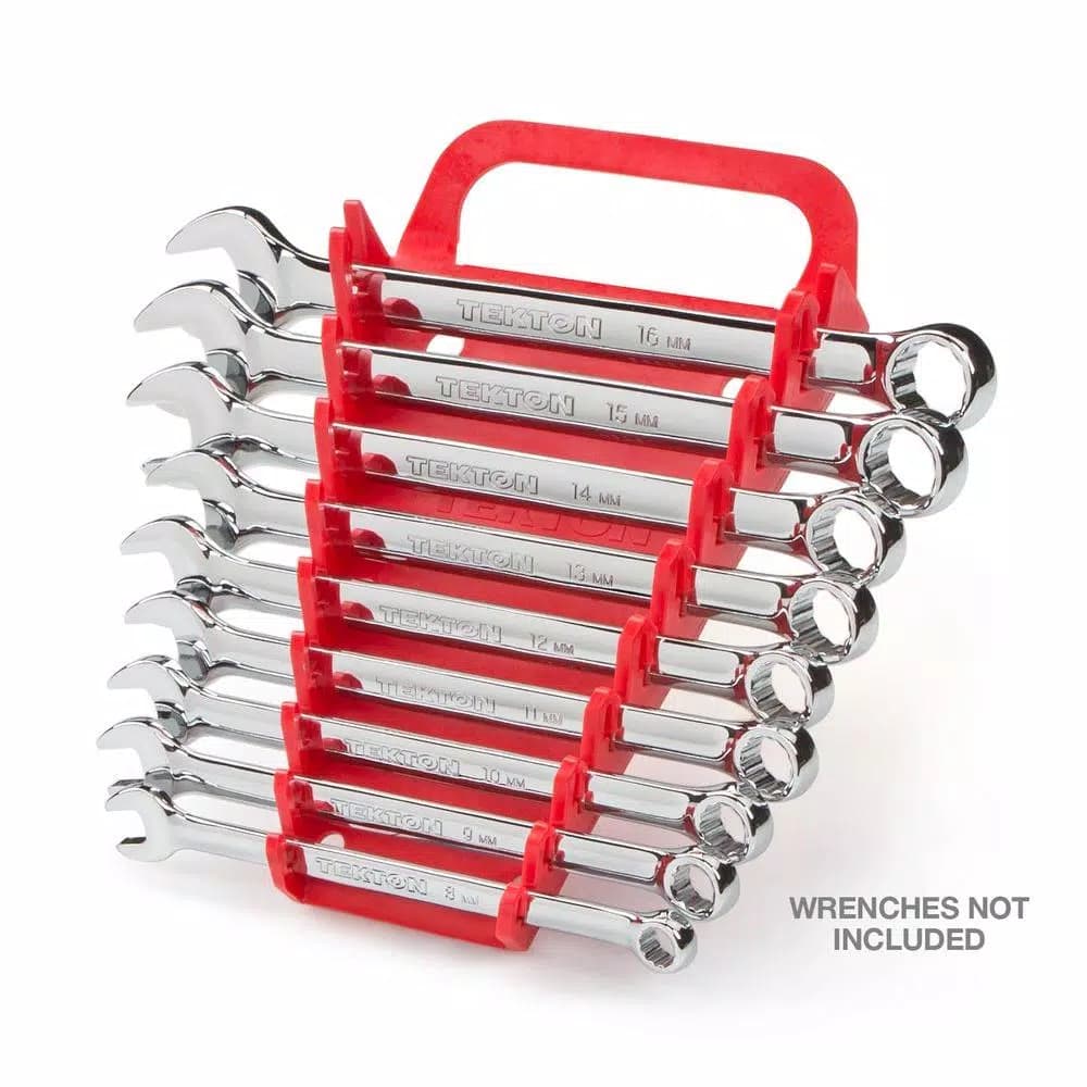 TEKTON 5 in. 9-Tool Store-and-Go Wrench Rack Keeper, Red