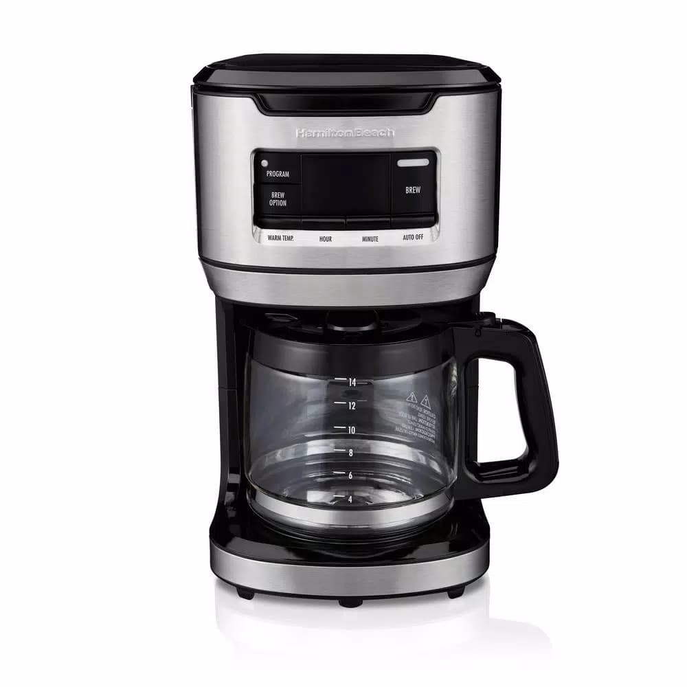 Hamilton Beach 14-Cup Programmable Drip Coffee Maker with Front-Fill Design, Black
