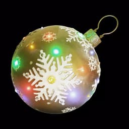 Fraser Hill Farm 1.5 ft. 24-Light LED Gold Ball Ornament with Snowflake Design thumbnail 1