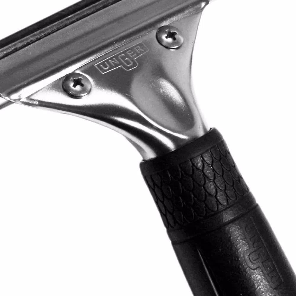 Unger Pro 16 in. Stainless Steel Window Squeegee with Rubber Grip and Connect and Clean System