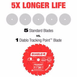 Diablo 7-1/4 in. 24-Teeth Tracking Point Framing Circular Saw Blade thumbnail 4
