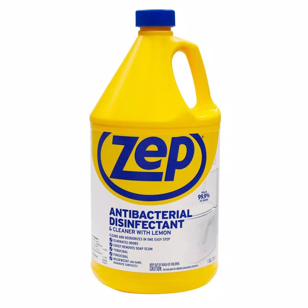 ZEP Anti-Bacterial Disinfectant Cleaner, Lemon Scent, 1 Gallon (Case of 4)