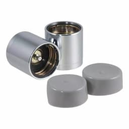 CURT 1.98" Bearing Protectors & Covers (2-Pack) - Chrome Wheel Bearing Dust Caps thumbnail 1