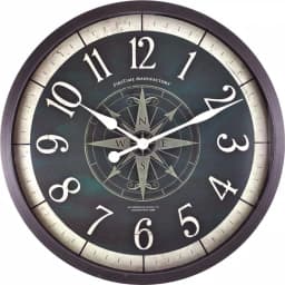 FirsTime 24 in. Compass Rose Wall Clock - Oil Rubbed Bronze Industrial Decor thumbnail 2