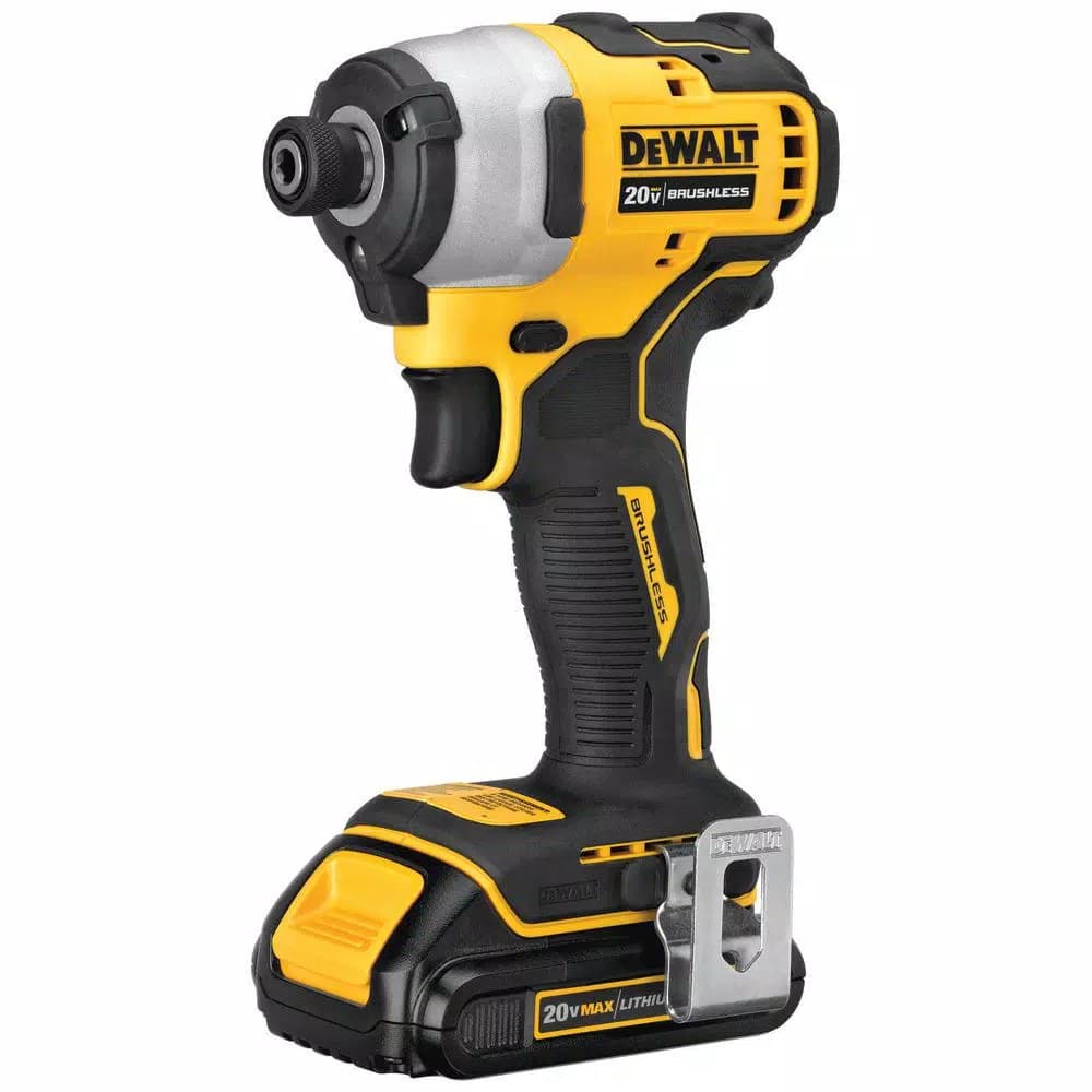 DEWALT 20V MAX ATOMIC 1/4 in. Brushless Compact Impact Driver Kit with 4 Batteries and Charger