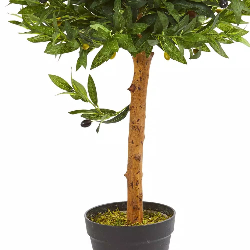 Nearly Natural 34 in. Artificial Olive Topiary Tree - UV Resistant Indoor/Outdoor Greenery