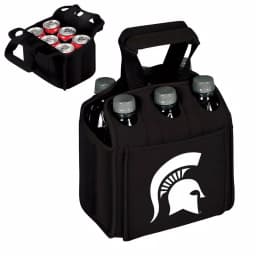 Picnic Time Michigan State University Spartans 6-Bottle Insulated Neoprene Beverage Carrier, Black thumbnail 2