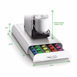 Mind Reader Anchor White Nespresso Coffee Capsule Drawer, 50-Capacity Pod Organizer & Machine Stand thumbnail 5