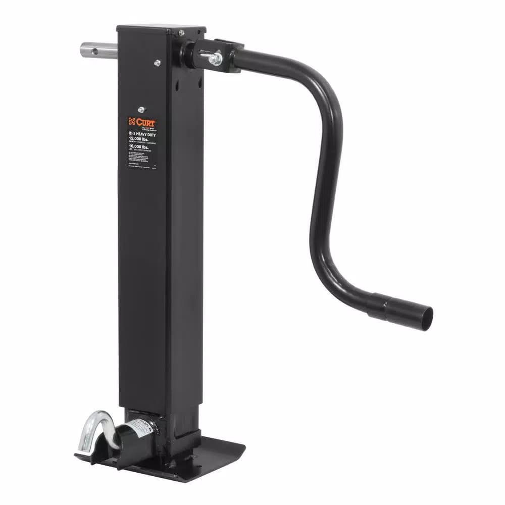 CURT Direct-Weld Square Trailer Jack with Side Handle, 12,000 lbs. Support, 12.5 in. Travel