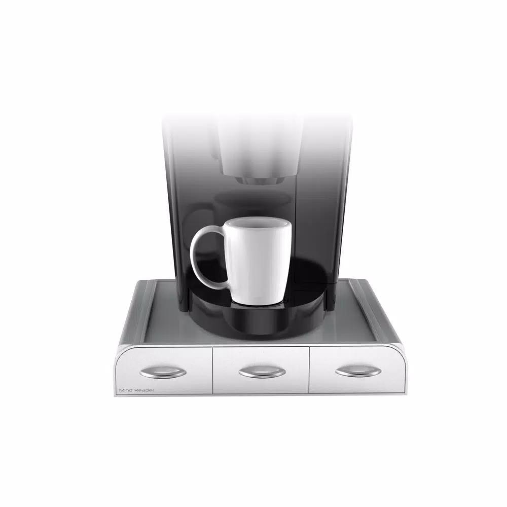 Mind Reader 36 Capacity Single Serve Coffee Pod Holder Drawer, Silver - Compatible with Keurig, Dolce Gusto, CBTL & Verismo