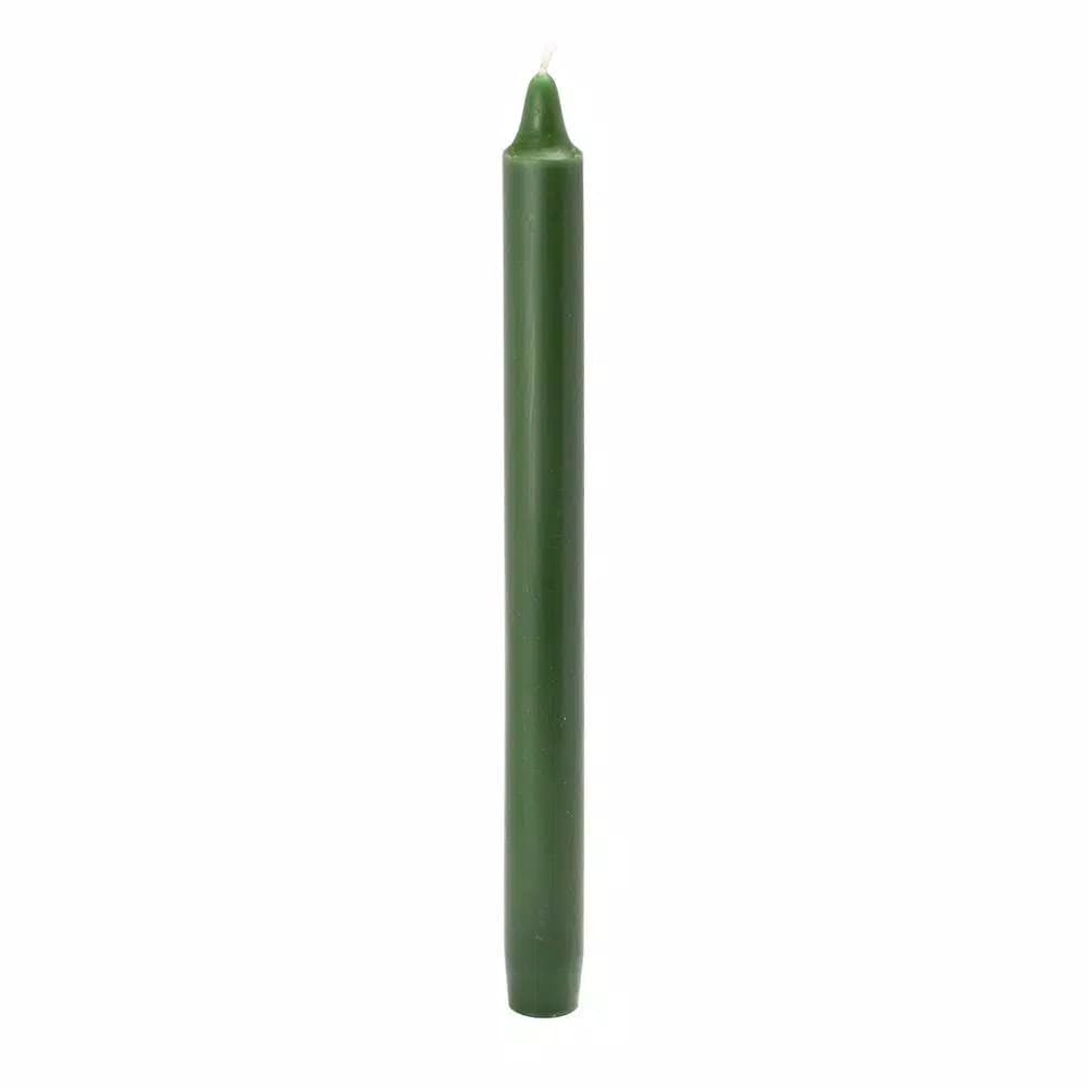 Zest Candle 10 in. Hunter Green Straight Taper Candles, 12-Set