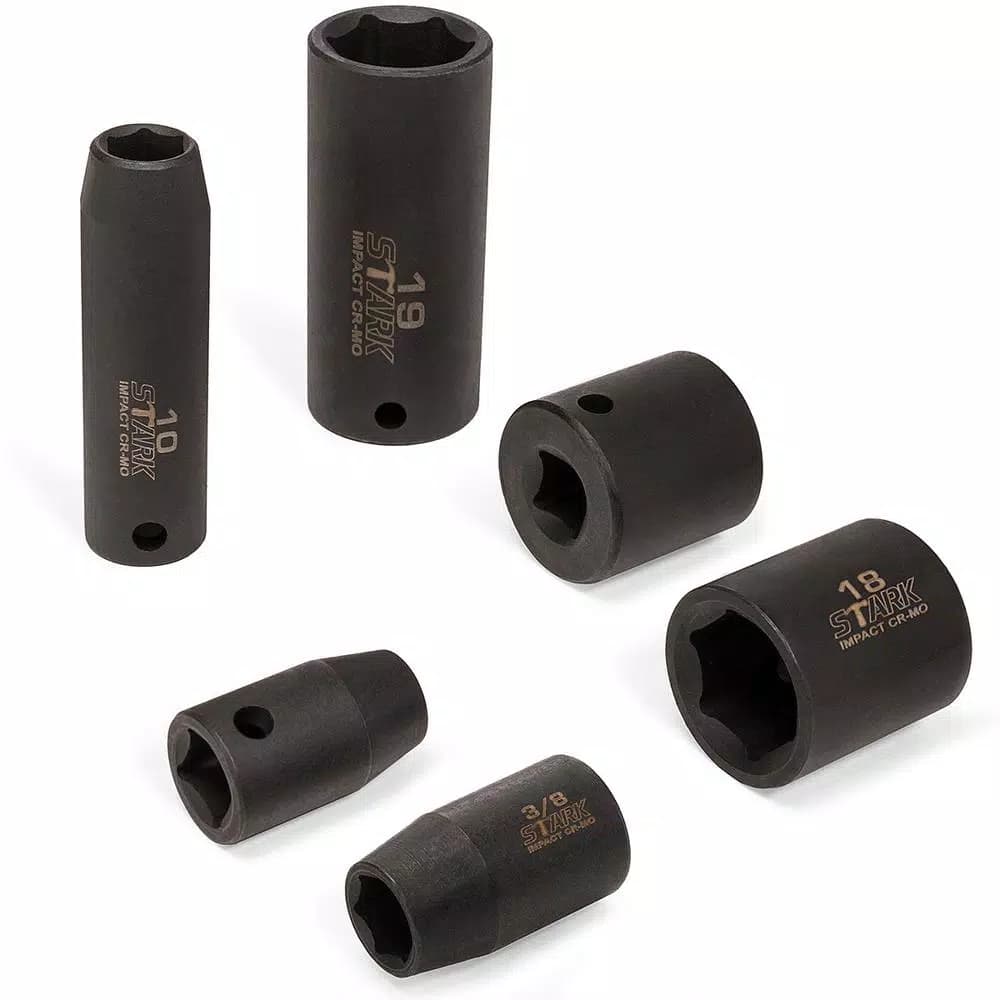 Stark 44-Piece 3/8 in. Drive Impact Socket Set with Shallow and Deep SAE & Metric Sockets