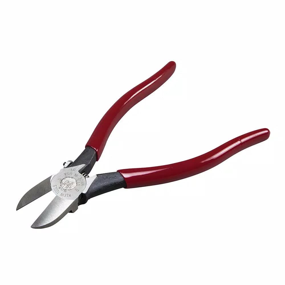 Klein Tools 7.65 in. Plastic Cutting Pliers with Red Dipped Handles