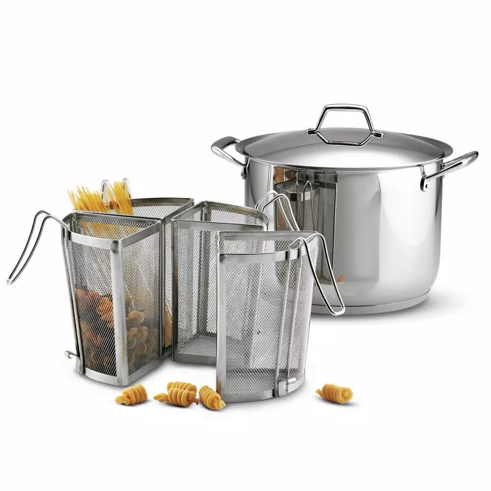 Tramontina Gourmet Prima 16 Qt. Stainless Steel Stock Pot Set with Lid and 4-Piece Pasta Inserts