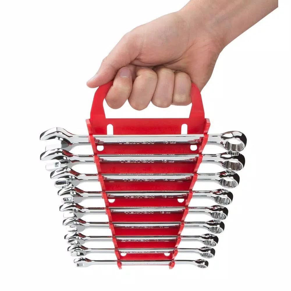 TEKTON 5 in. 9-Tool Store-and-Go Wrench Rack Keeper, Red