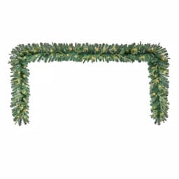 Home Accents Holiday 12 ft. Noble Fir Pre-Lit LED Christmas Garland with Timer, Warm White Micro Dot Lights thumbnail 6