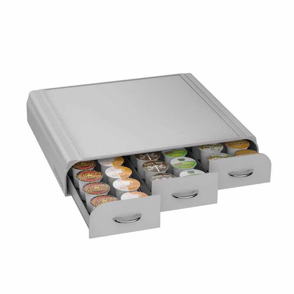 Mind Reader Anchor 36-Capacity Silver K-Cup Storage Drawer for Keurig Coffee Makers