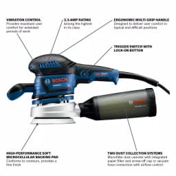 Bosch 6 in. Variable Speed Corded Random Orbital Sander/Polisher with Vibration Control thumbnail 2