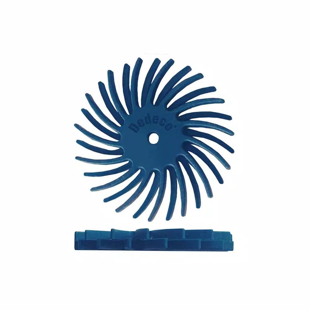 Dedeco Sunburst 7/8 in. Dual Radial Discs, 400-Grit Fine Arbor Rotary Cleaning and Polishing Tool, 48-Pack