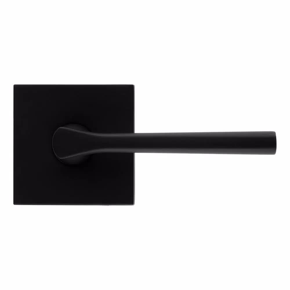 Kwikset Lisbon Square Matte Black Interior Passage Door Lever