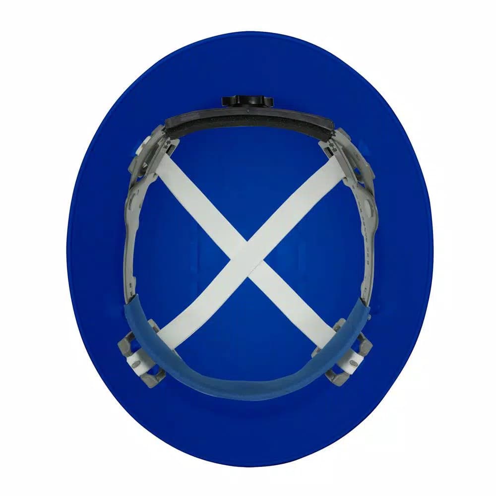 ERB Safety Americana Vented Full Brim Hard Hat with Mega Ratchet Suspension - Blue
