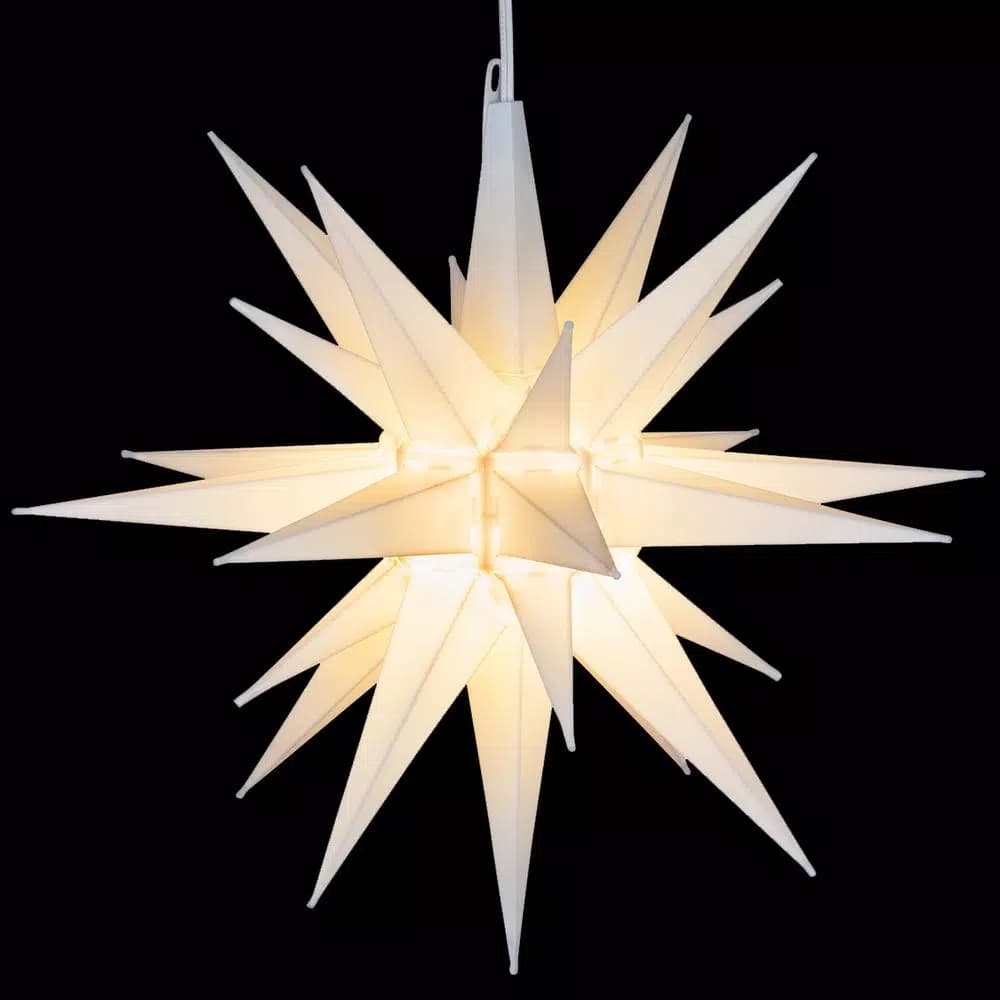 Kringle Traditions 14 in. Illuminated White LED Moravian Star Holiday Decoration