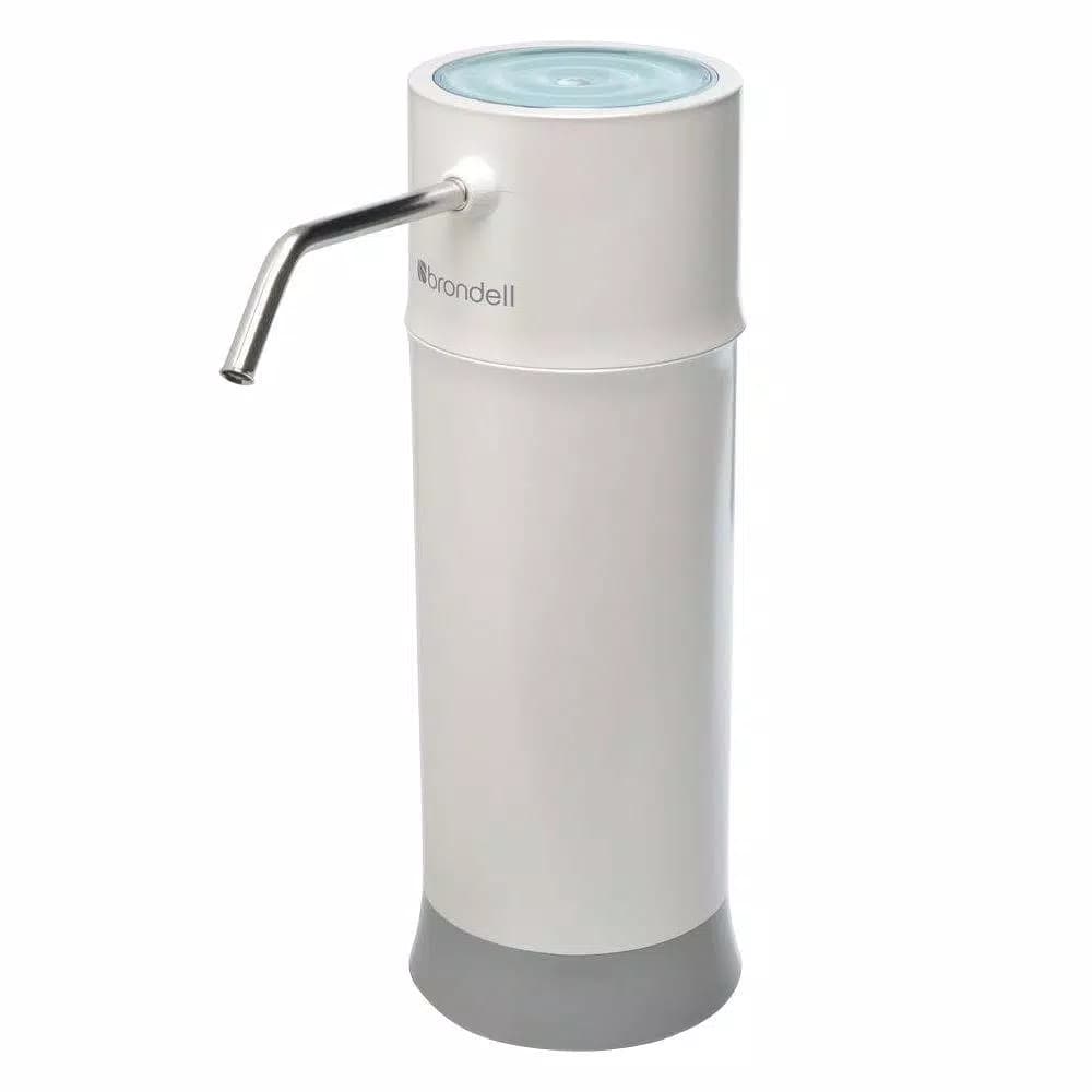 Brondell H2O+ Pearl Countertop Water Filtration System, Carbon Block Filter, White