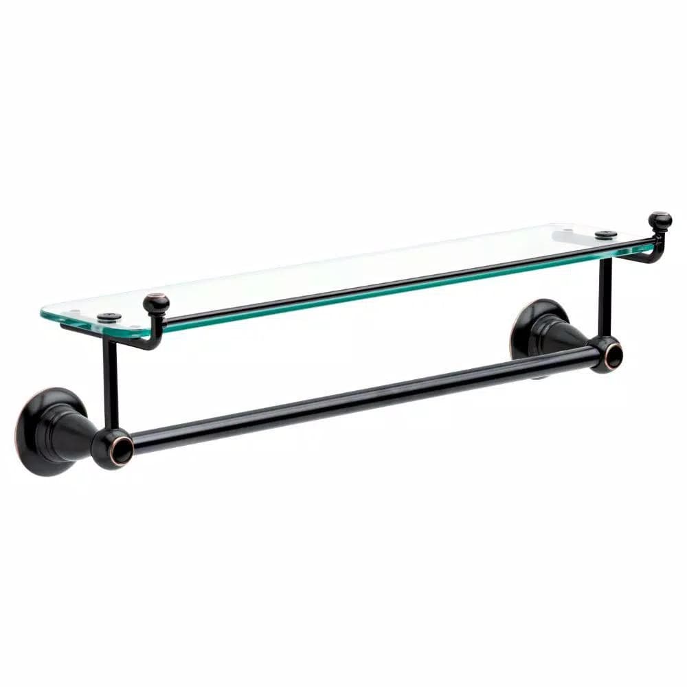 Delta Porter 18 in. Towel Bar with Glass Shelf, Oil Rubbed Bronze