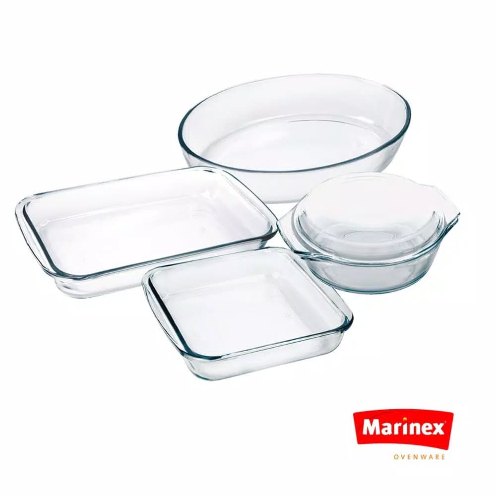 Marinex Celebrity 5-Piece Borosilicate Glass Bakeware Set