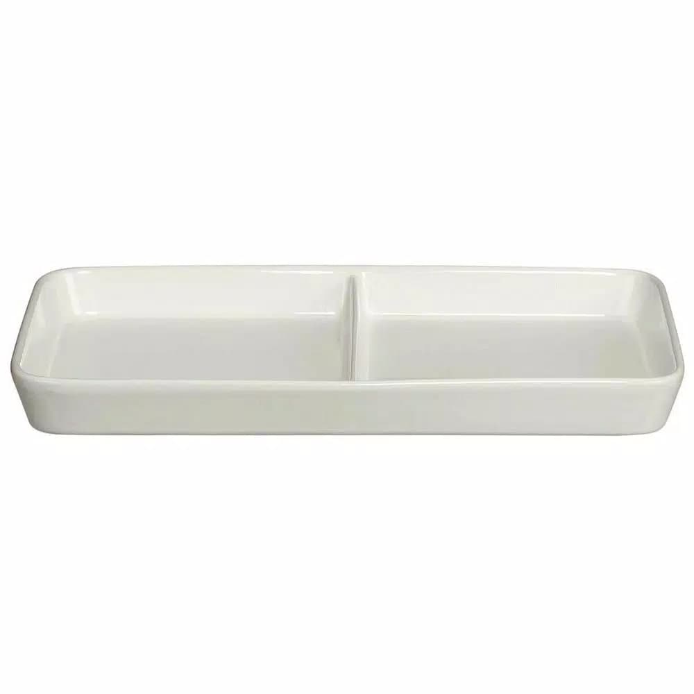 Unbranded CreativeWare Island Breeze 3-Tier Buffet Server Set with Ceramic Platters and Water Hyacinth Basket