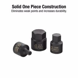 SUNEX TOOLS Sunex 3646 3/8 in. Drive Stubby Impact Hex Driver Set, SAE & Metric, 16-Piece thumbnail 3