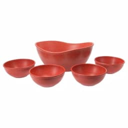 Unbranded EVO Sustainable Goods Red Wood-Plastic Composite Serving Bowl Set, 5-Piece thumbnail 1