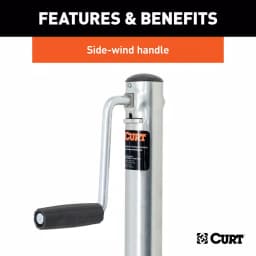 CURT Marine Trailer Jack with 8" Wheel, 1,500 lbs. Capacity, 10" Travel thumbnail 7