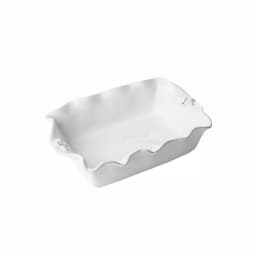 Abigails Fleur De Lis White Ceramic Casserole Dish, Made in Italy, Square thumbnail 2