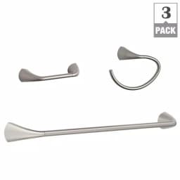 KOHLER Alteo 3-Piece Brushed Nickel Bathroom Hardware Set: Towel Bar, Towel Ring, and Toilet Paper Holder thumbnail 2