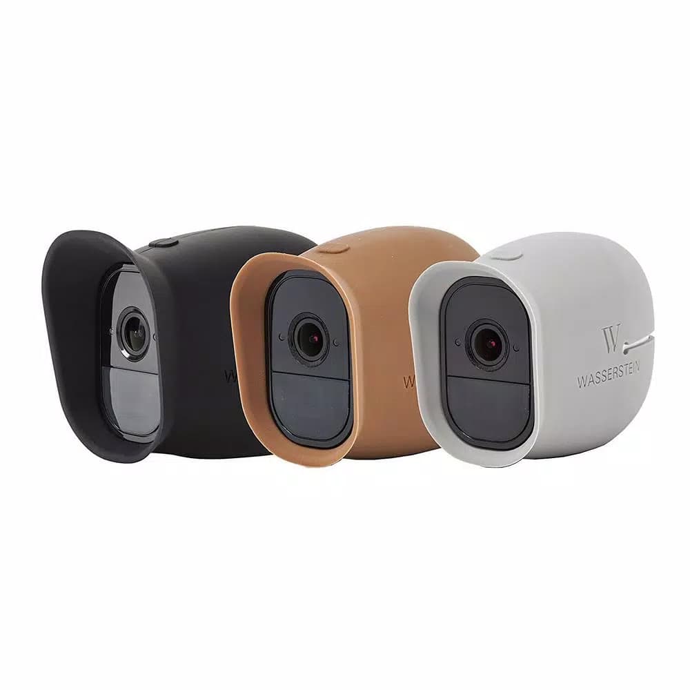 Wasserstein Silicone Skins for Arlo Pro and Pro 2 - Protective Camera Covers (3-Pack, Black/Brown/Gray)