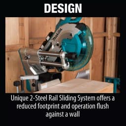 Makita 10 in. Dual-Bevel Sliding Compound Miter Saw X2 LXT Brushless Cordless with Laser and 5.0 Ah Batteries thumbnail 7