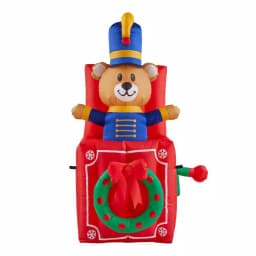 Home Accents Holiday 5 ft. Animated Airblown Inflatable Drum Major Bear in Jack-in-the-Box Christmas Decoration thumbnail 1