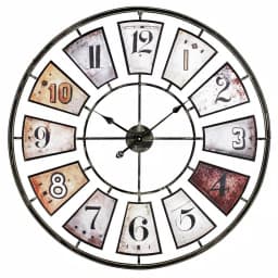 Aspire Home Accents Morgan Gray Oversized Iron Wall Clock - Distressed Farmhouse Style thumbnail 1