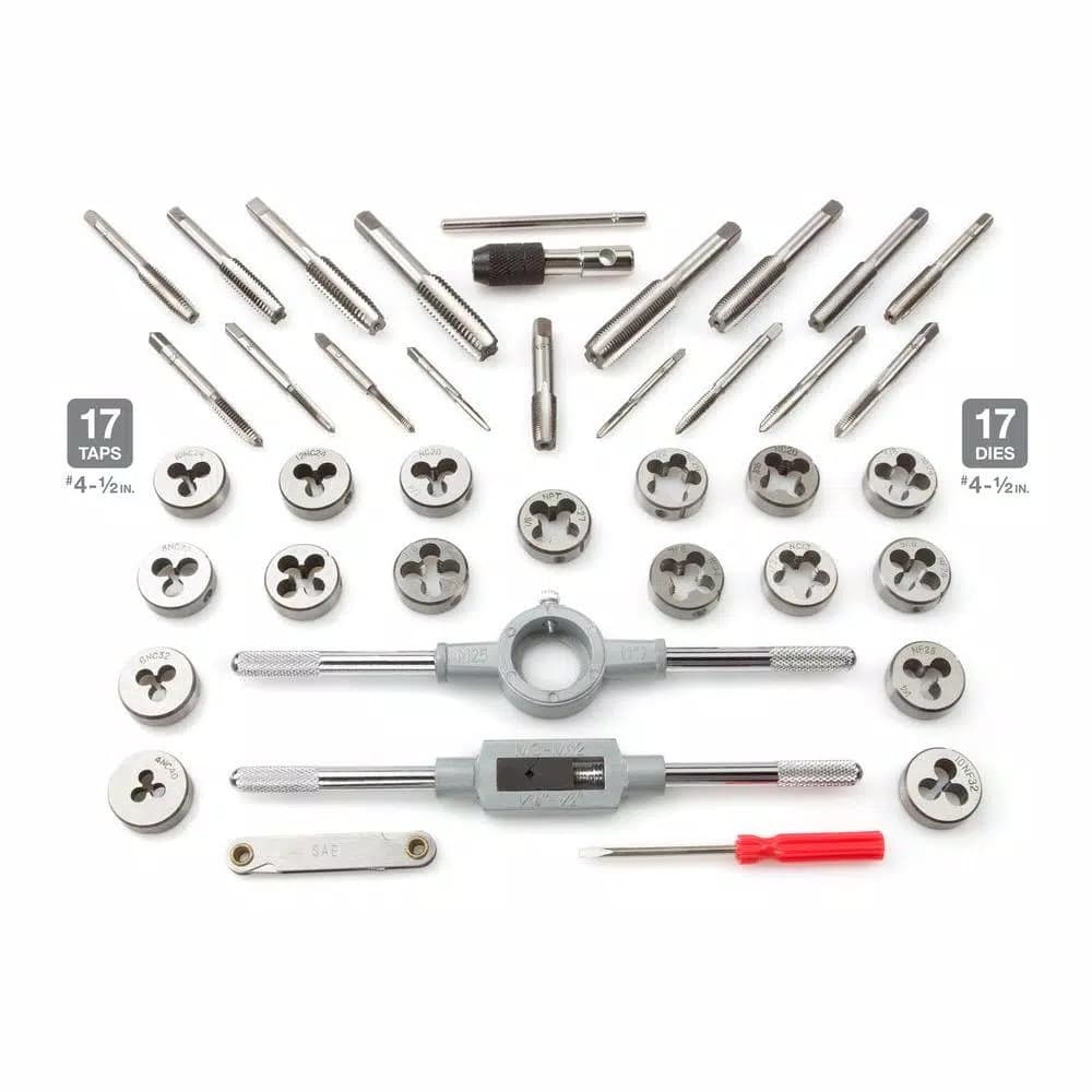 TEKTON 39-Piece Inch Tap and Die Set, SAE Coarse and Fine Sizes