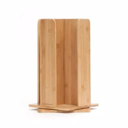 Mind Reader Bamboo 360° Rotating Cup and Lid Holder, 4-Compartment Organizer thumbnail 3
