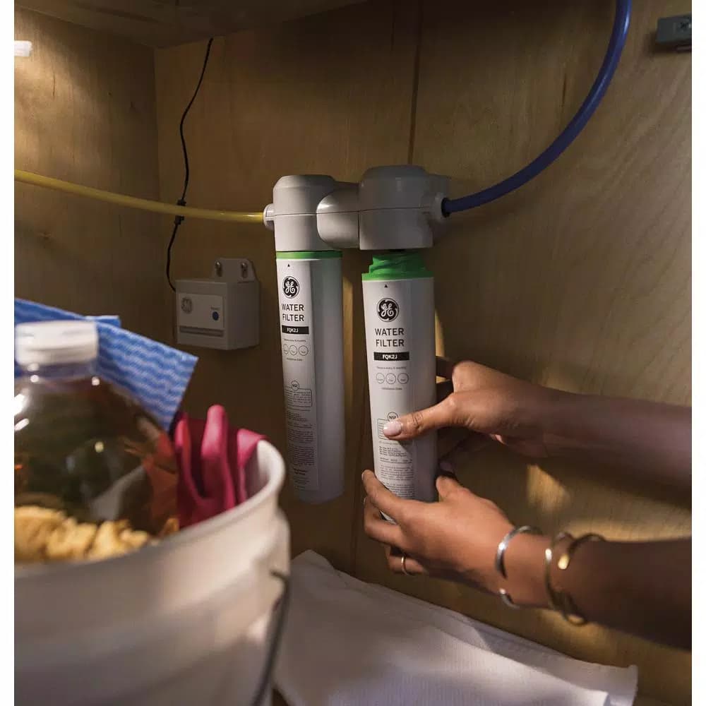 GE Under Sink Dual Flow Water Filtration System, NSF Certified, Reduces Lead & Chlorine