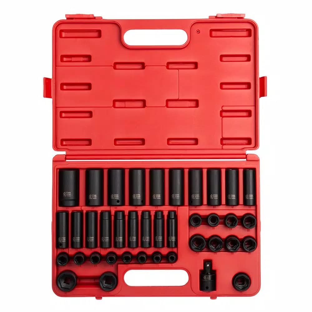 SUNEX TOOLS Sunex 2669 1/2-in. Drive Metric Impact Socket Set, 39-Piece
