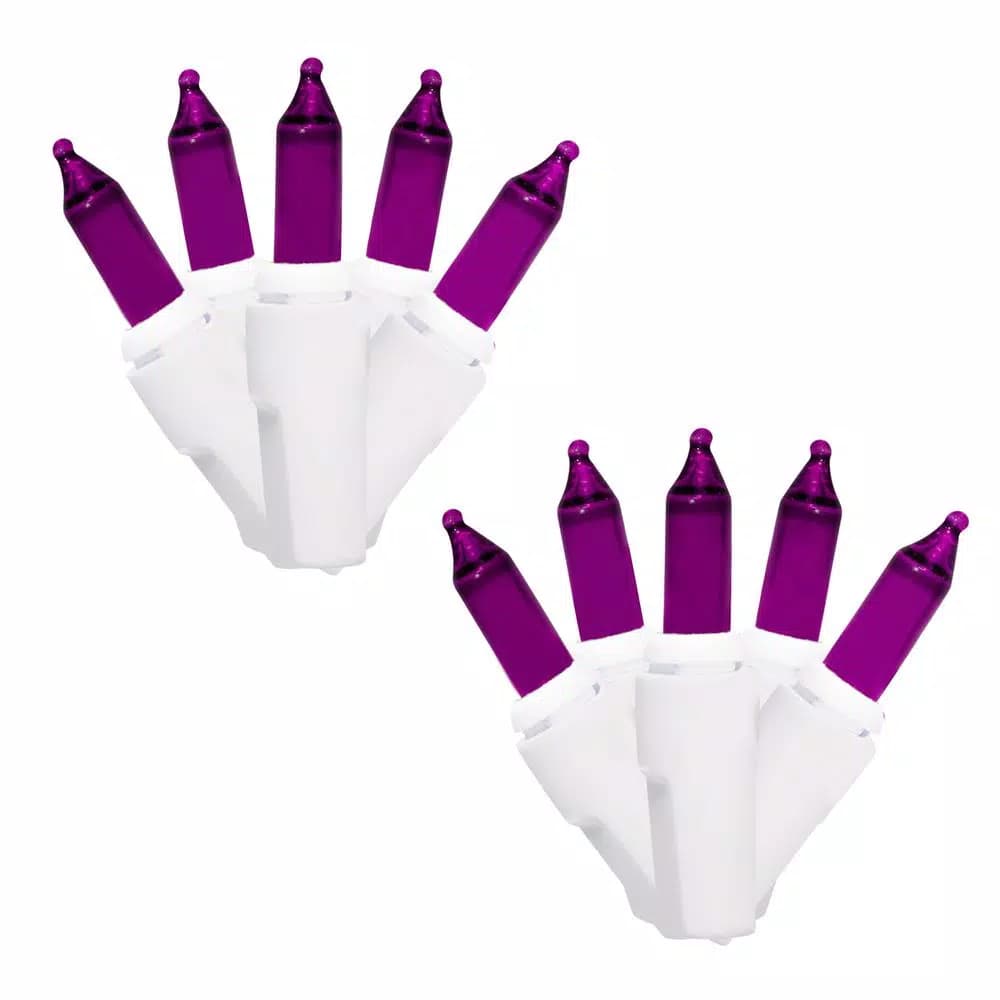 Unbranded Brite Star 100-Light Purple Mini String Lights with White Wire, Set of 2
