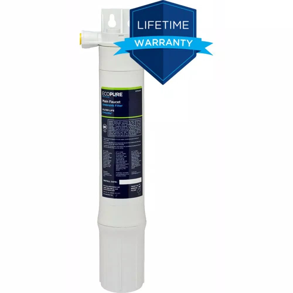EcoPure Main Faucet Undersink Drinking Water Filtration System
