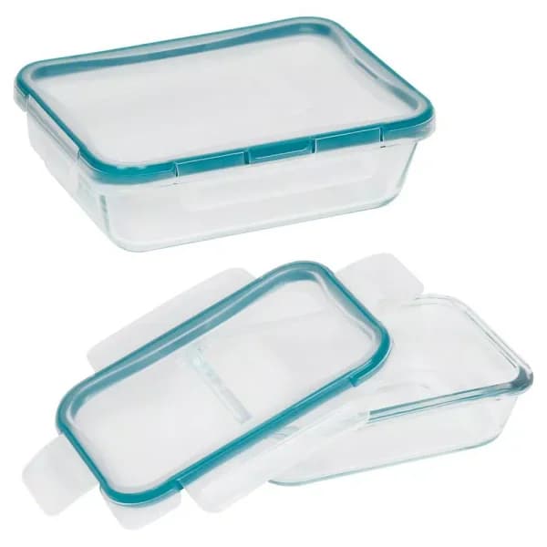 Snapware Pyrex Total Solutions 4-Piece Glass Rectangle Food Storage Set with Snapware Airtight Lids