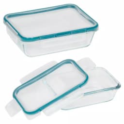Snapware Pyrex Total Solutions 4-Piece Glass Rectangle Food Storage Set with Snapware Airtight Lids thumbnail 1