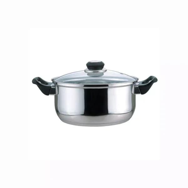 Culinary Edge 5.5 qt. Round Stainless Steel Dutch Oven with Glass Lid
