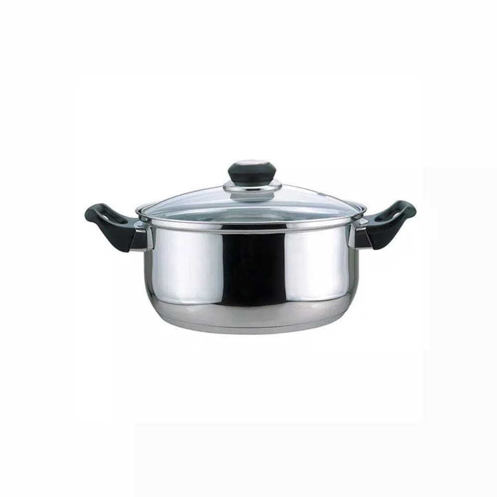Culinary Edge 5.5 qt. Round Stainless Steel Dutch Oven with Glass Lid